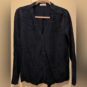 Aritzia navy blue silk blouse. Babaton. Size medium